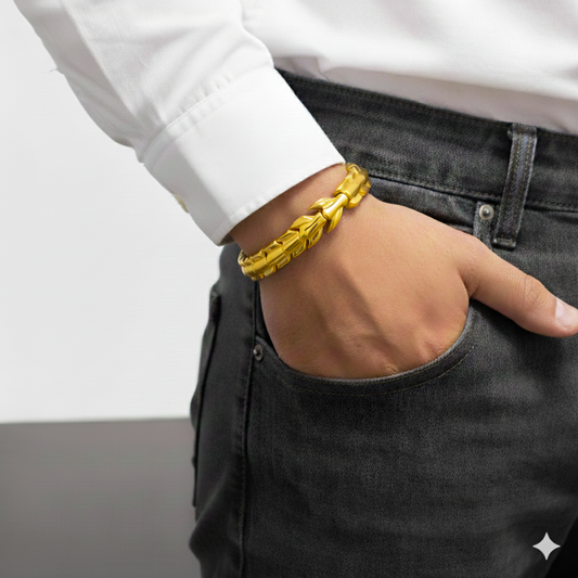Golden Dragon Bracelet | Premium Alloy - For Men | Includes: Bracelet