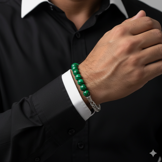 Transformation Flexi Bracelet | Malachite Stone - For Men | Includes: Bracelet