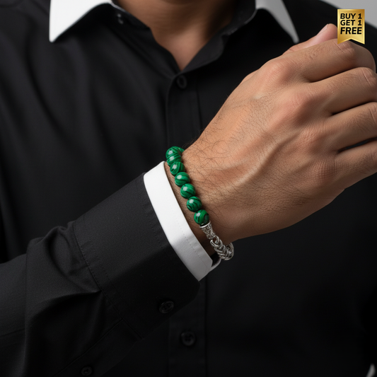 Transformation Flexi Bracelet | Malachite Stone - For Men | Includes: Bracelet