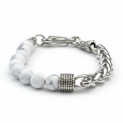 Calm Flexi Bracelet | Howlite Stone - For Men | Includes: Bracelet