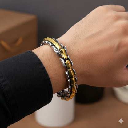 Striped Dragon Bracelet | Premium Alloy - For Men | Includes: Bracelet