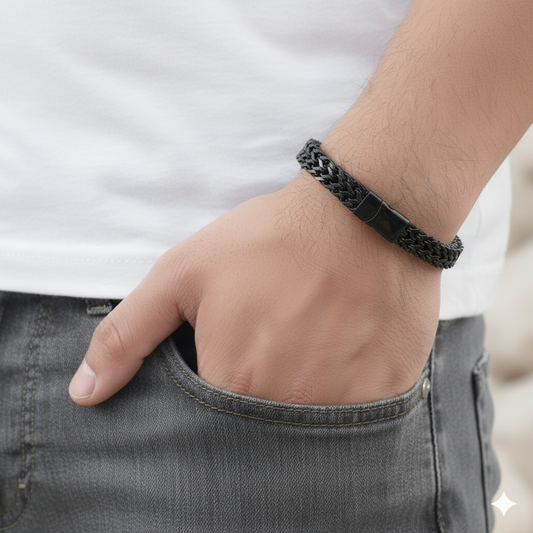 Mystic Black Bracelet | Stainless Steel - For Men | Includes: Bracelet