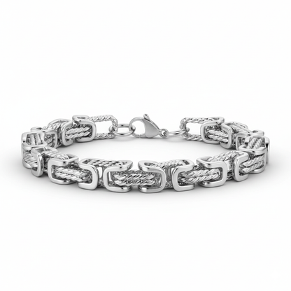 Funky Silver Rope Bracelet | Stainless Steel - For Men | Includes: Bracelet