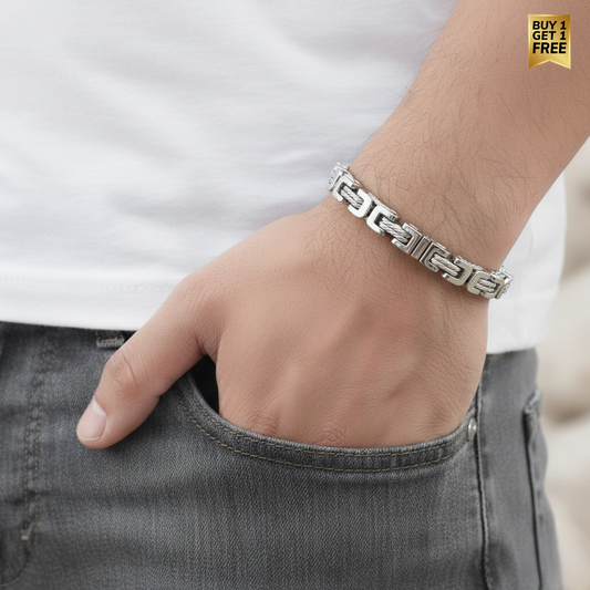 Funky Silver Rope Bracelet | Stainless Steel - For Men | Includes: Bracelet