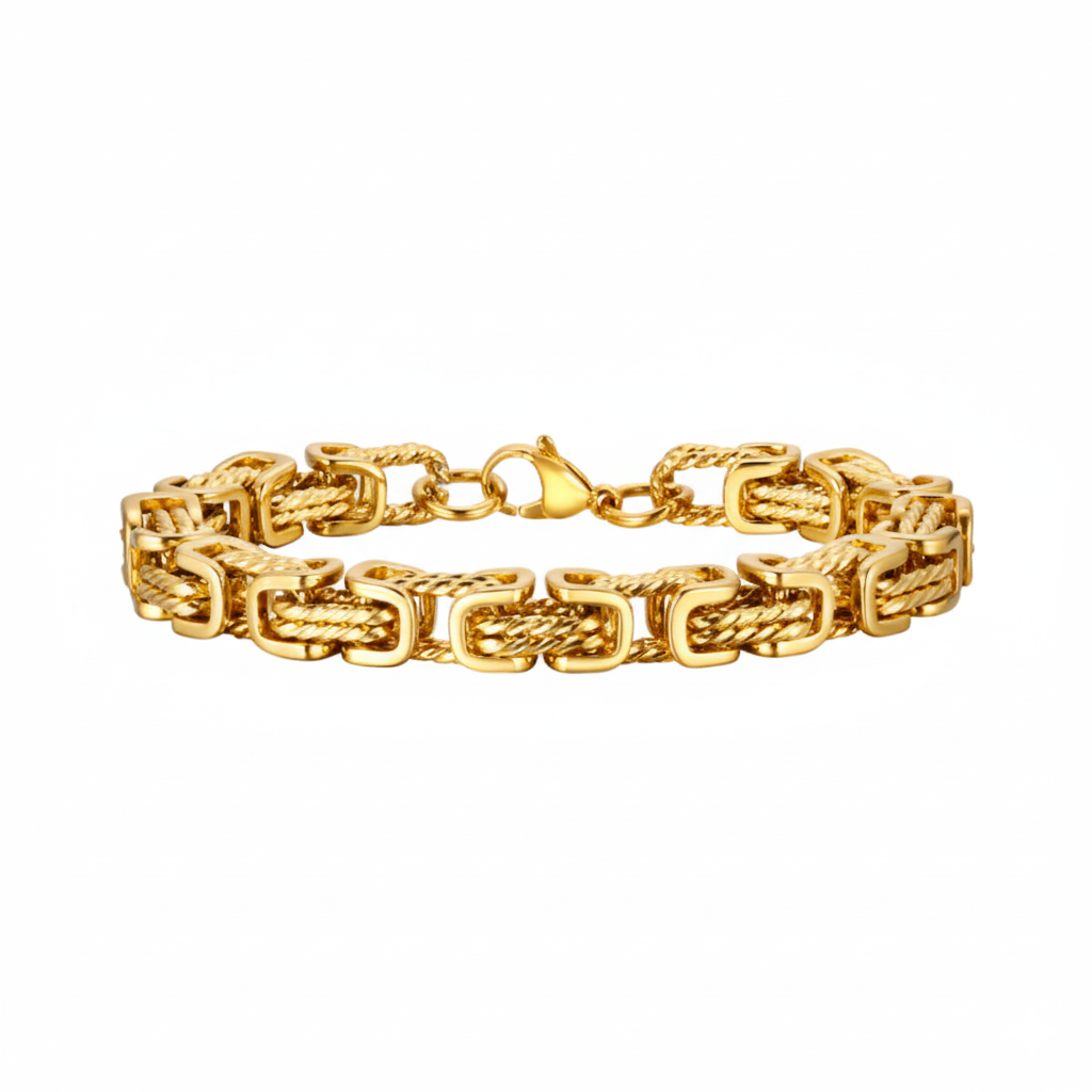 Funky Golden Rope Bracelet | Stainless Steel - For Men | Includes: Bracelet
