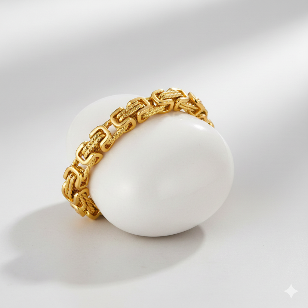 Funky Golden Rope Bracelet | Stainless Steel - For Men | Includes: Bracelet