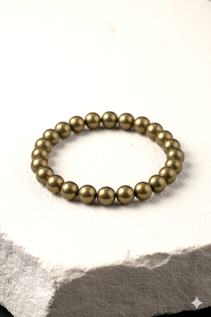 Wealthy Strength Pyrite Bracelet | Pyrite Stone - For Men | Includes: Bracelet