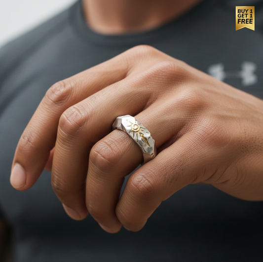 Silver Warrior Ring Flexi Size | Copper– For Men | Includes: Ring