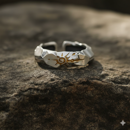 Silver Warrior Ring Flexi Size | Copper– For Men | Includes: Ring