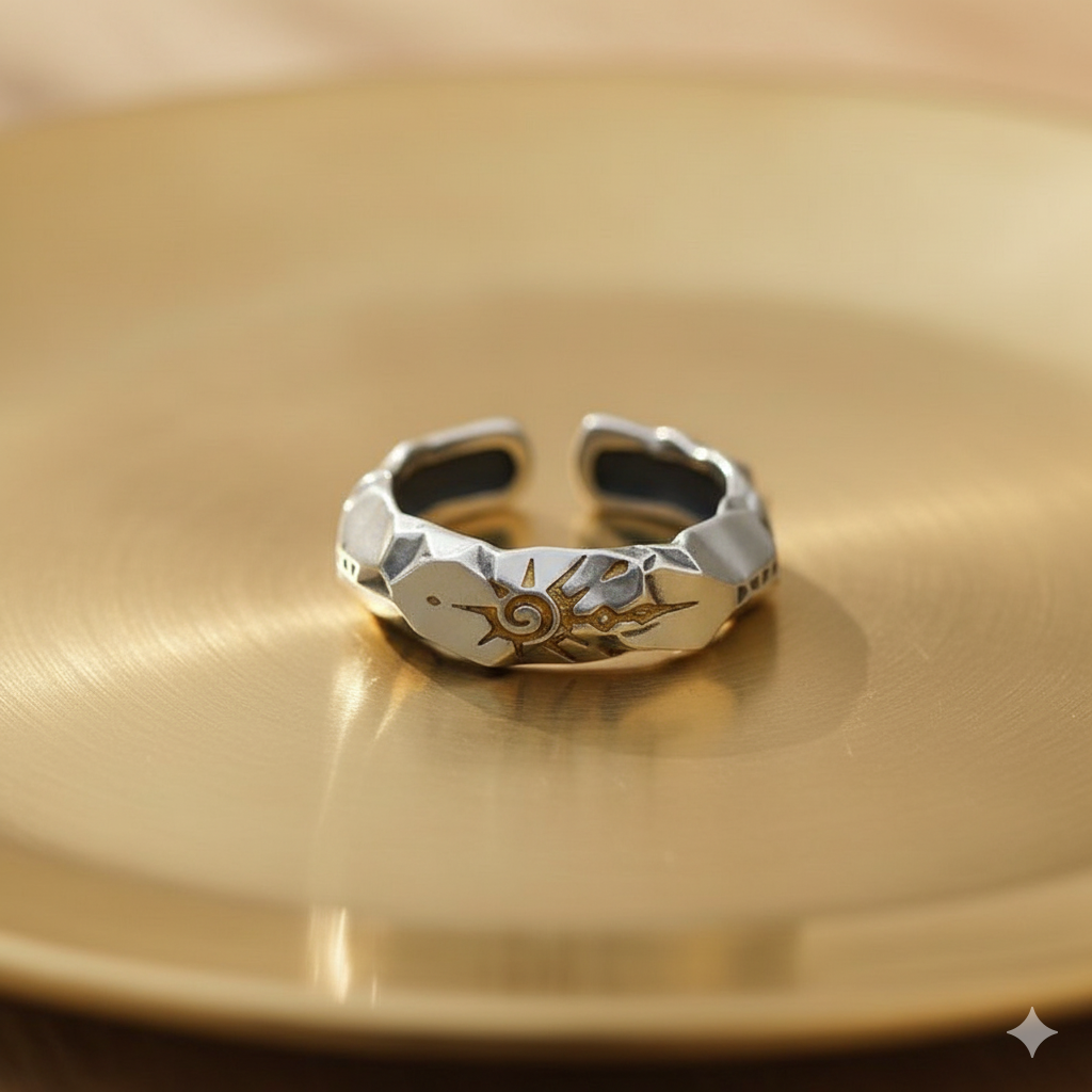 Silver Warrior Ring Flexi Size | Copper– For Men | Includes: Ring
