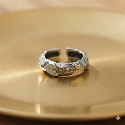 Silver Warrior Ring Flexi Size | Copper– For Men | Includes: Ring