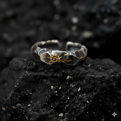 Oxidised Warrior Ring Flexi Size | Copper– For Men | Includes: Ring