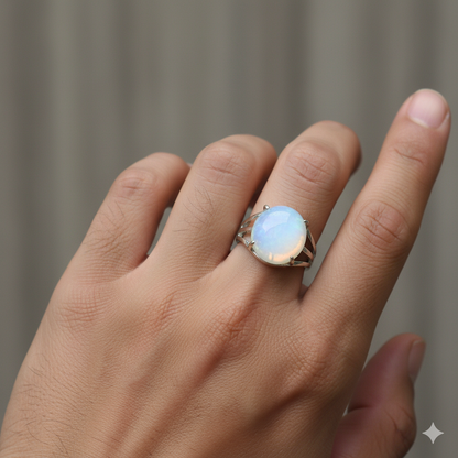 Inspiration Bezel Ring Flexi Size | Syn. Opal – For Men | Includes: Ring