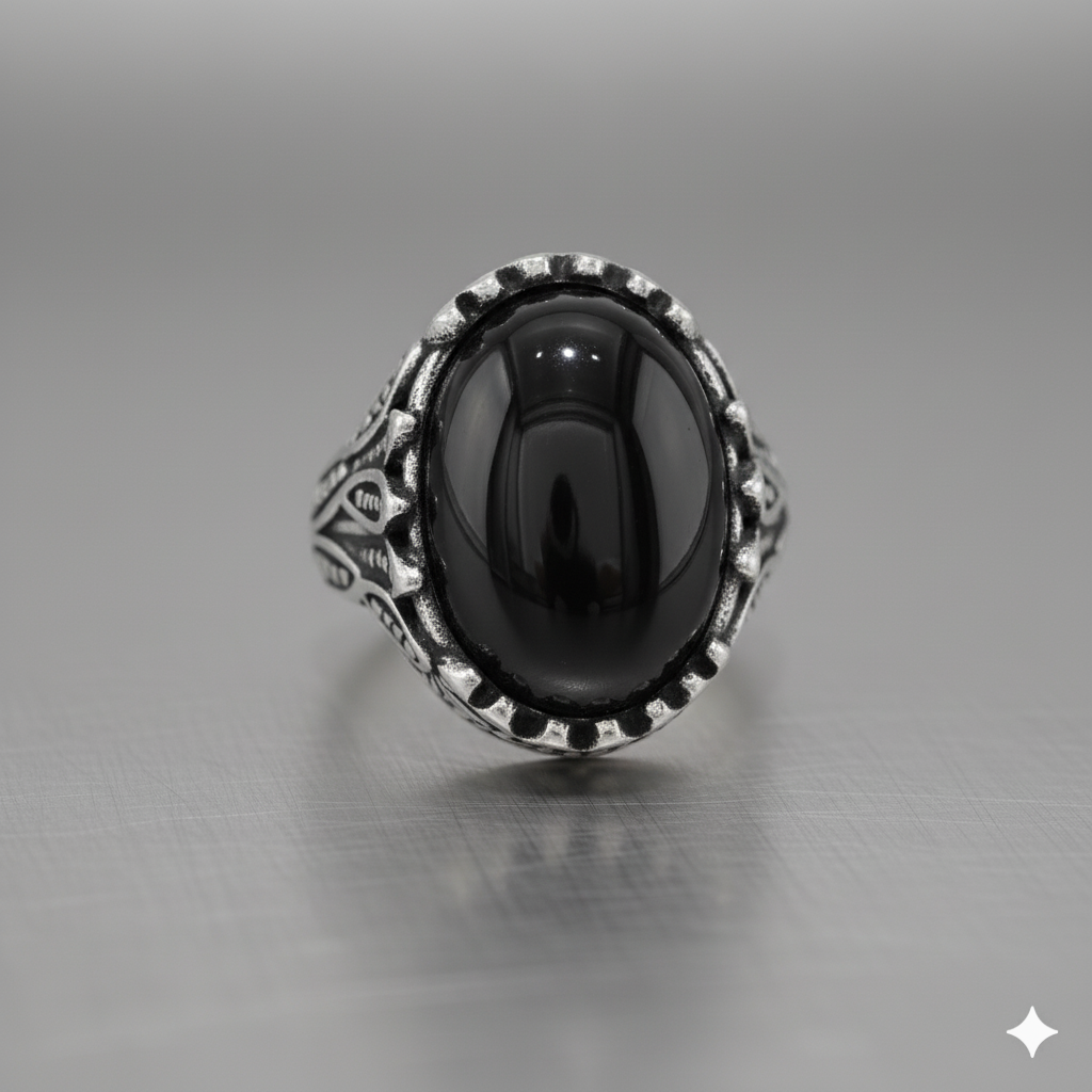 Power Protection Ring Flexi Size | Black Obsidian– For Men | Includes: Ring