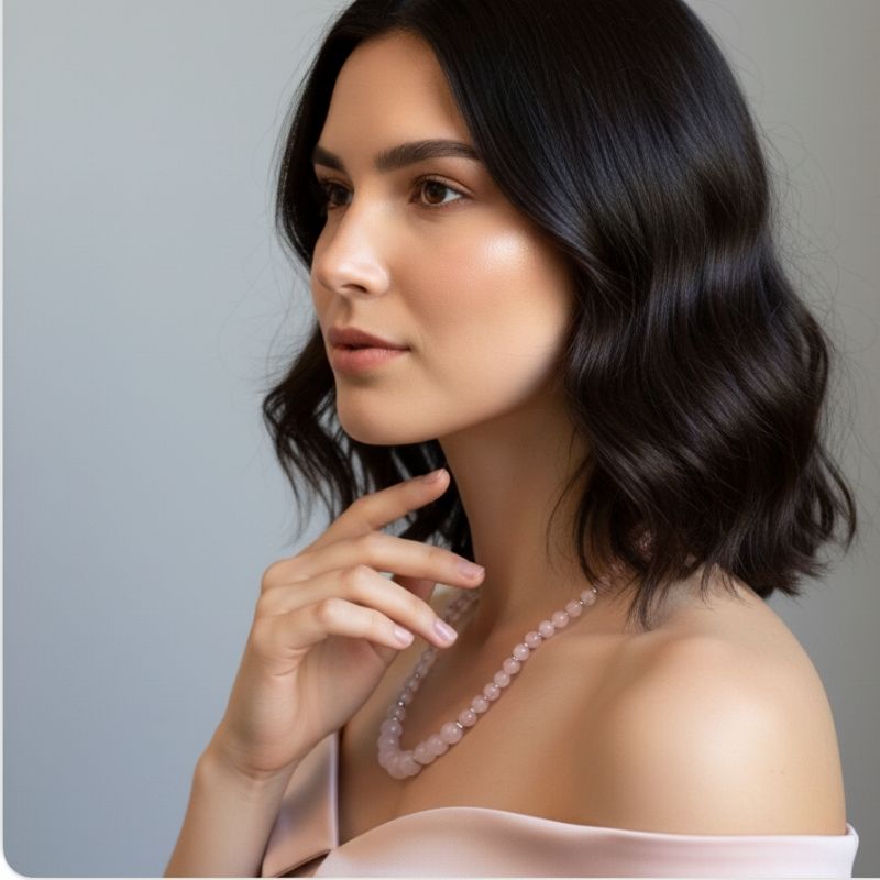 Gentle Love Necklace | Rose Quartz Stone - For Women | Includes: Necklace