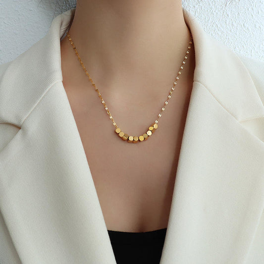 Stylish Square Beads Necklace | 18K PVD Gold Plated - For Women | Includes: Necklace