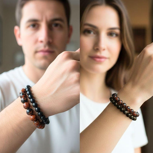 Grace Stacked Bracelets | Gold Swan Stone - For Unisex | Includes: Bracelets (Set of 2)
