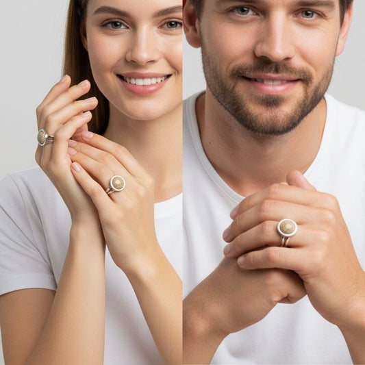Grounding Adjustable Ring | Picture Jasper - For Unisex | Includes: Ring