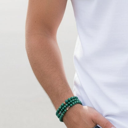 Grounding Layered Bracelets | Malachite - For Men | Includes: Bracelets (Set of 3)