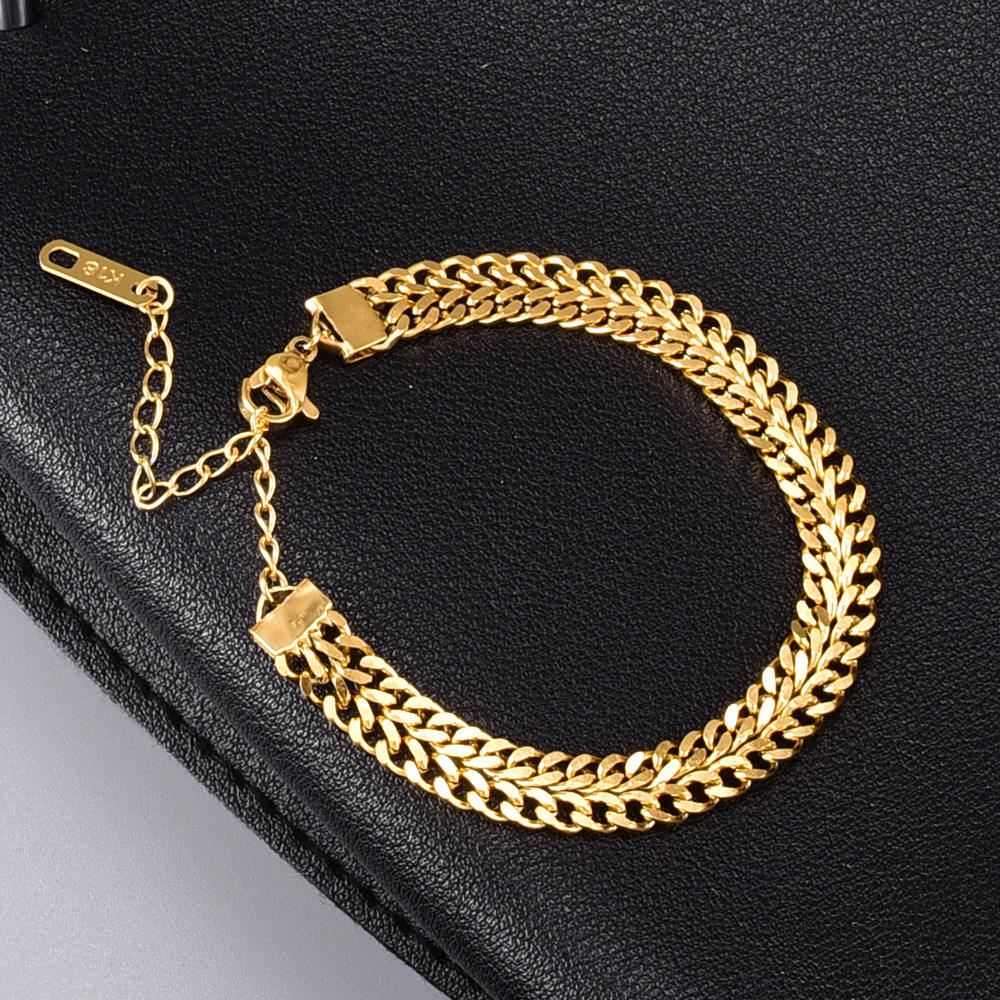 New Weave BOLD Design Flexi Golden 12MM Bracelet | 18K PVD Gold Plated- For Men | Includes: Bracelet