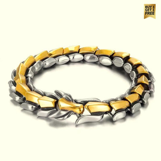 Striped Dragon Bracelet | Premium Alloy - For Men | Includes: Bracelet
