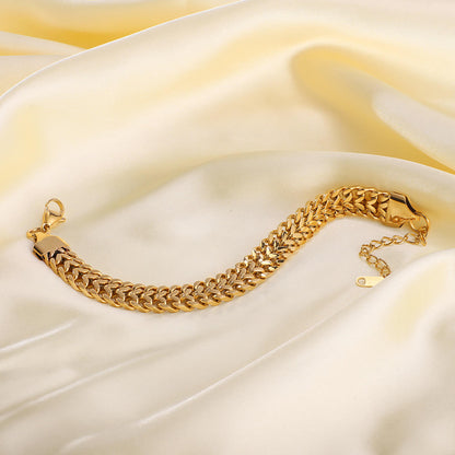 New Weave BOLD Design Flexi Golden 12MM Bracelet | 18K PVD Gold Plated- For Men | Includes: Bracelet