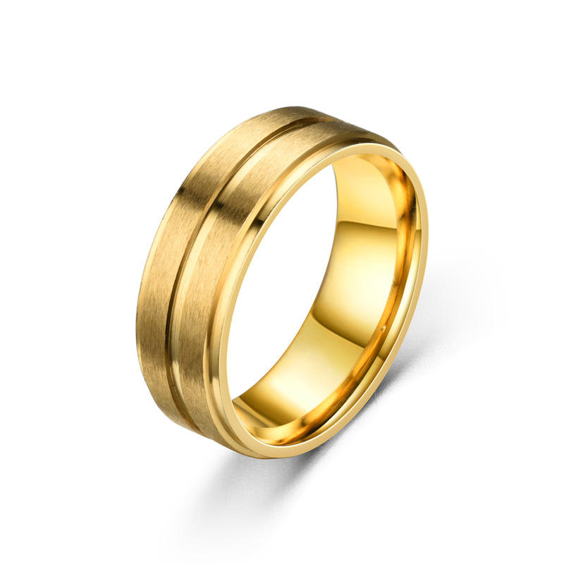 Premium mid-line Golden Steel Ring | 18K Real Gold PVD Plated– For Men | Includes: Ring