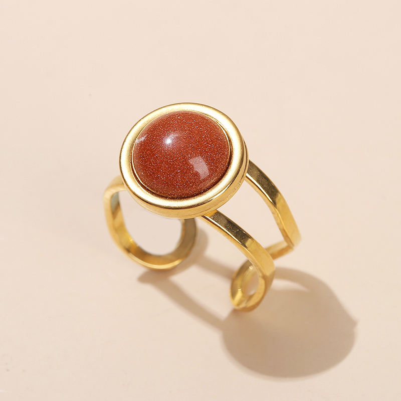 Carnelian Real Stone Flexi Size Golden Ring | 18K Real Gold PVD Plated– For Men | Includes: Ring