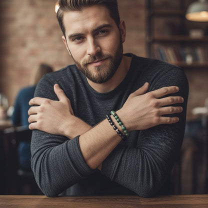 Healing Bracelet Set | Black Obsidian & Zoisite - For Unisex | Includes: Bracelets (Set of 2)