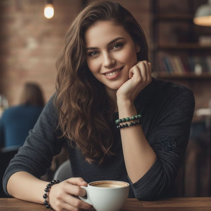 Healing Bracelet Set | Black Obsidian & Zoisite - For Unisex | Includes: Bracelets (Set of 2)