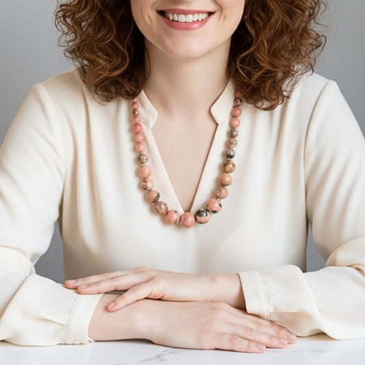 Heart Harmony Necklace | Rhodonite Stone - For Women | Includes: Necklace