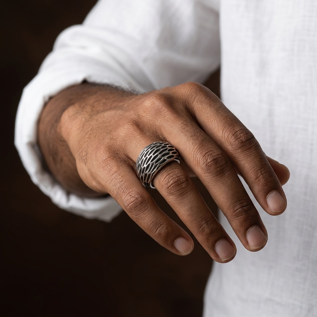 Midnight Vortex Statement Ring | Titanium Steel Ring  | Includes: Ring