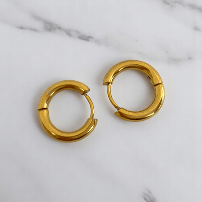 Rosy Bloom Hoop Earrings | Cherry Quartz Stone & 18K PVD Gold Plated - For Women | Includes: Earrings