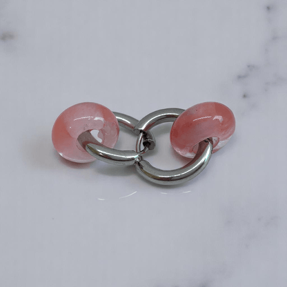 Petal Shine Earrings | Cherry Quartz Stone & Silver PVD Plated - For Women | Includes: Earrings