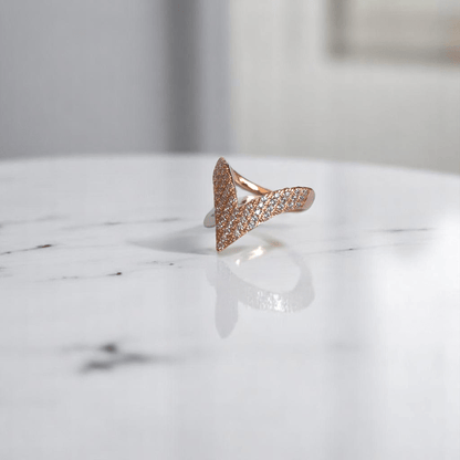 Rosy Spike Ring | 925 Silver, Rose Gold Plating & Zircon - For Women | Includes: Ring