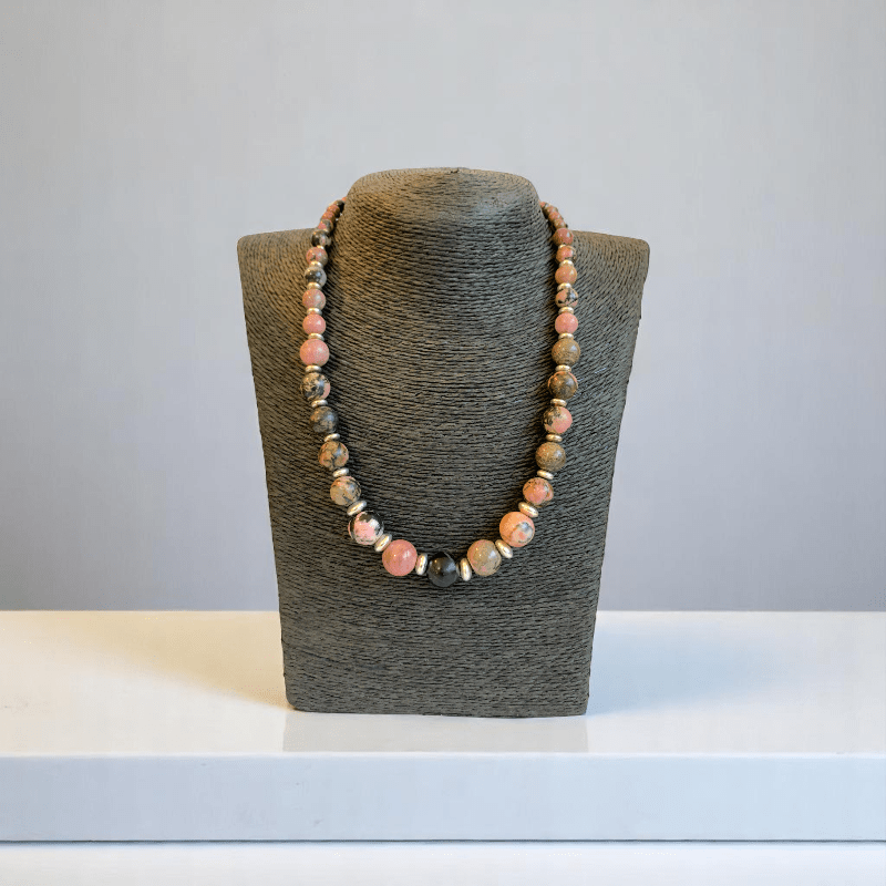 Love & Harmony Set | Rhodonite Stone - For Women | Includes: Necklace, Bracelet