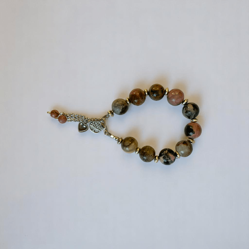Love & Harmony Set | Rhodonite Stone - For Women | Includes: Necklace, Bracelet