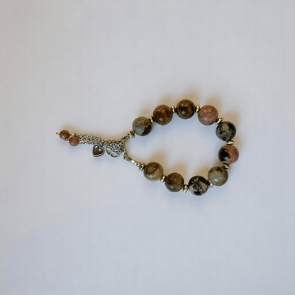 Love & Harmony Set | Rhodonite Stone - For Women | Includes: Necklace, Bracelet