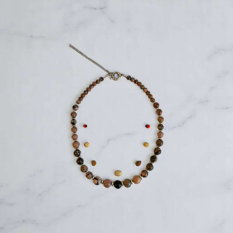 Love & Harmony Set | Rhodonite Stone - For Women | Includes: Necklace, Bracelet