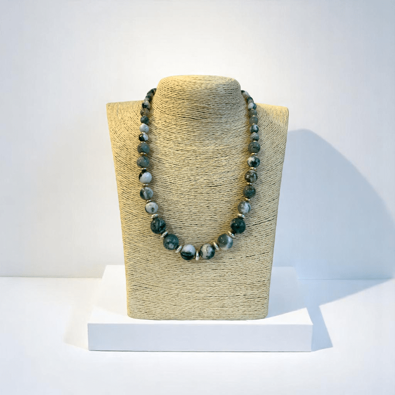 Earth Essence Set | Tree Agate Stone - For Women | Includes: Necklace, Bracelet