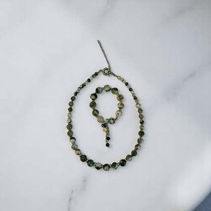 Earth Essence Set | Tree Agate Stone - For Women | Includes: Necklace, Bracelet