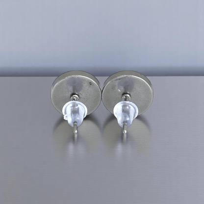 Serene Glow Studs | Green Jade Stone & Silver PVD Plated - For Women | Includes: Earrings