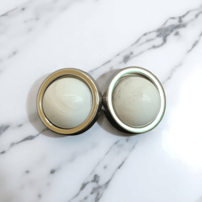 Calm Stone Earrings | White Turquoise & Silver PVD Plated - For Women | Includes: Earrings