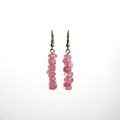 Soft Radiance Earrings | Silver PVD Plated & Rose Quartz Chip - For Women | Includes: Earrings
