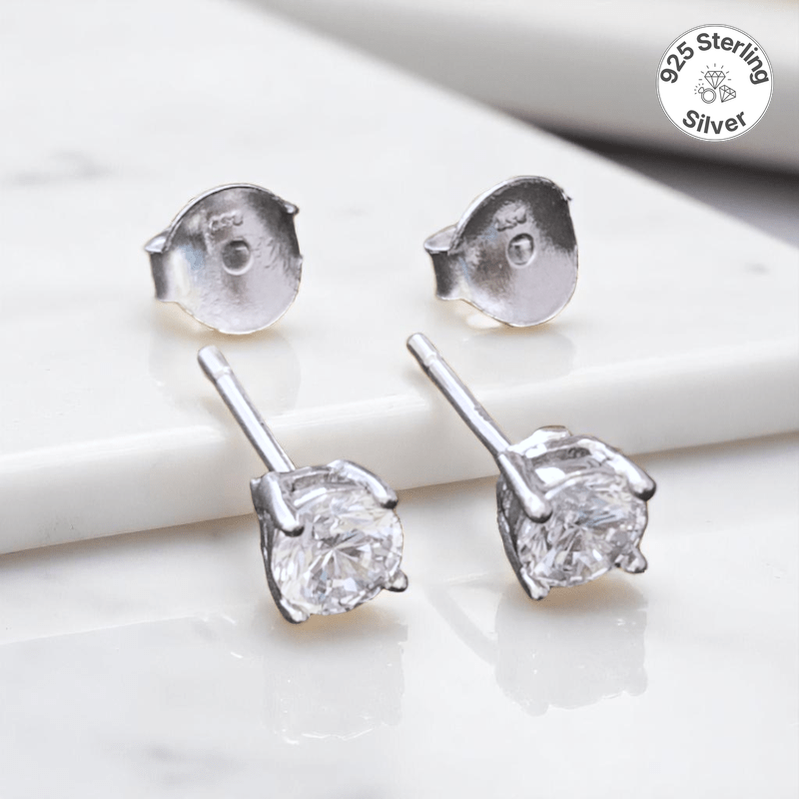 Timeless Shine Earrings | 925 Silver & Zircon - For Women | Includes: Earrings