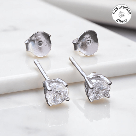 Timeless Shine Earrings | 925 Silver & Zircon - For Women | Includes: Earrings