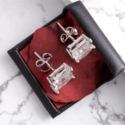 Princess Cut Earrings | 925 Silver & Zircon - For Women | Includes: Earrings