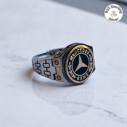 Bold Mercedes Ring | 925 Silver - For Men | Includes: Ring