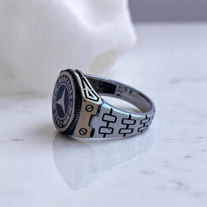 Bold Mercedes Ring | 925 Silver - For Men | Includes: Ring