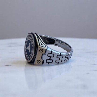 Bold Mercedes Ring | 925 Silver - For Men | Includes: Ring